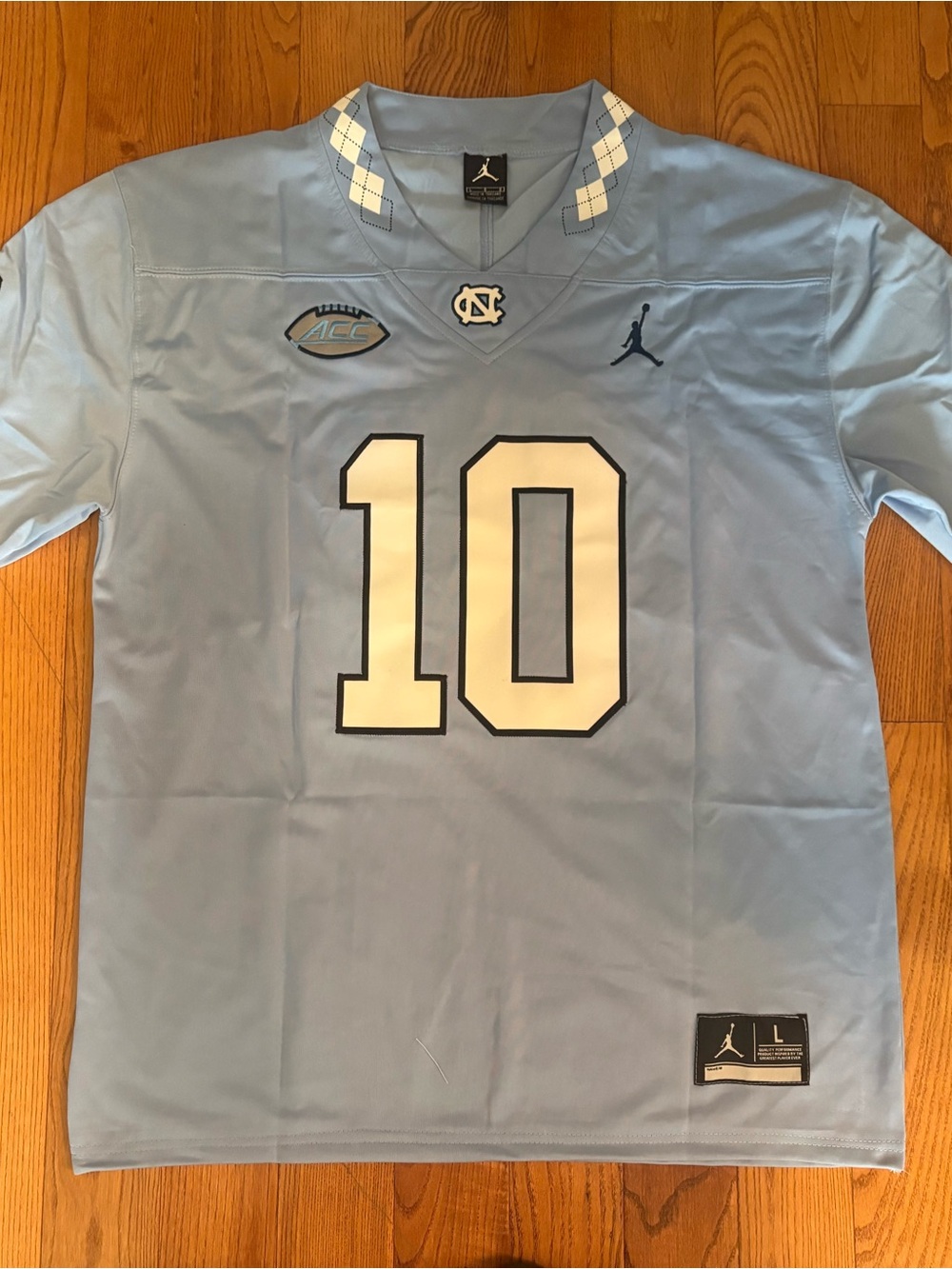 Drake Maye UNC Tar Heels Carolina Blue NCAA Jersey STITCHED NWT Size Large
